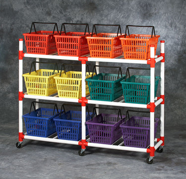 12 Basket Cart – Ball Storage Cart | for PE Classrooms or Gyms | Easy Assembly | 63